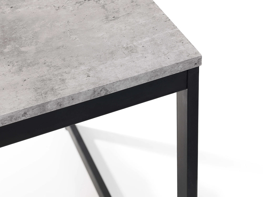 Adele Concrete Dining Table - Concrete & Black