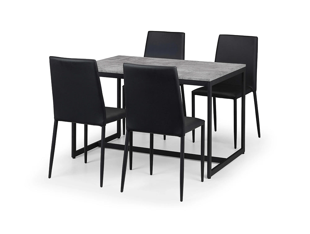 Adele Concrete Dining Table - Concrete & Black