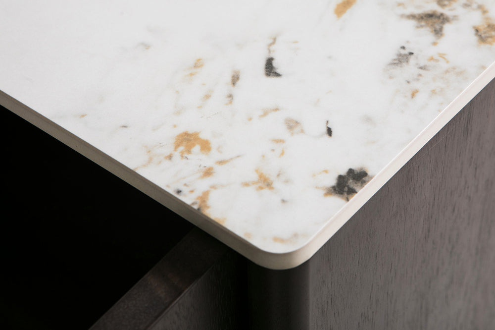 Alina 3 Door Sideboard Brown Top Corner Detail 3