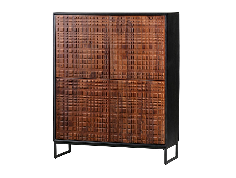 Allen 4 Door Cabinet - Walnut/Black 2