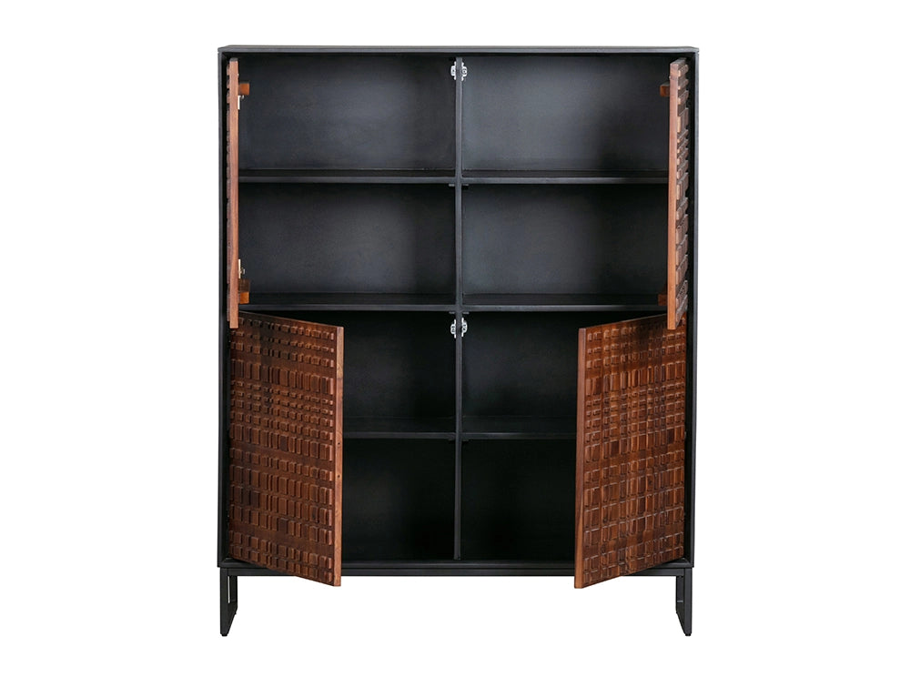 Allen 4 Door Cabinet - Walnut/Black 3