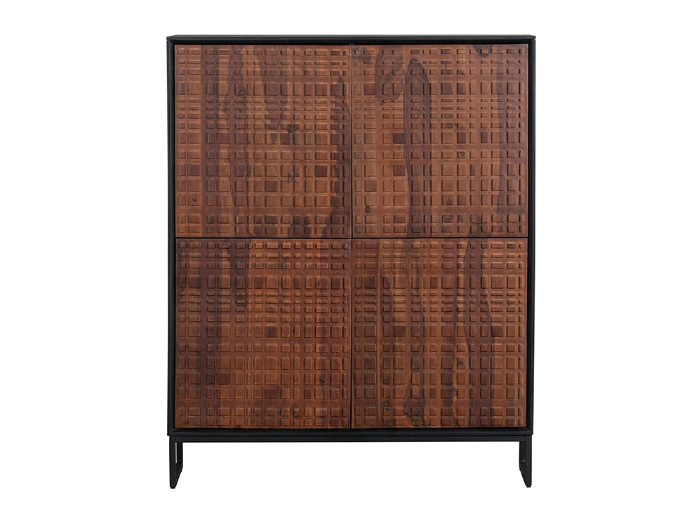 Allen 4 Door Cabinet Walnut/Black