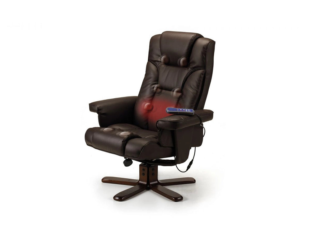 Ally Swivel Massage Recliner Brown