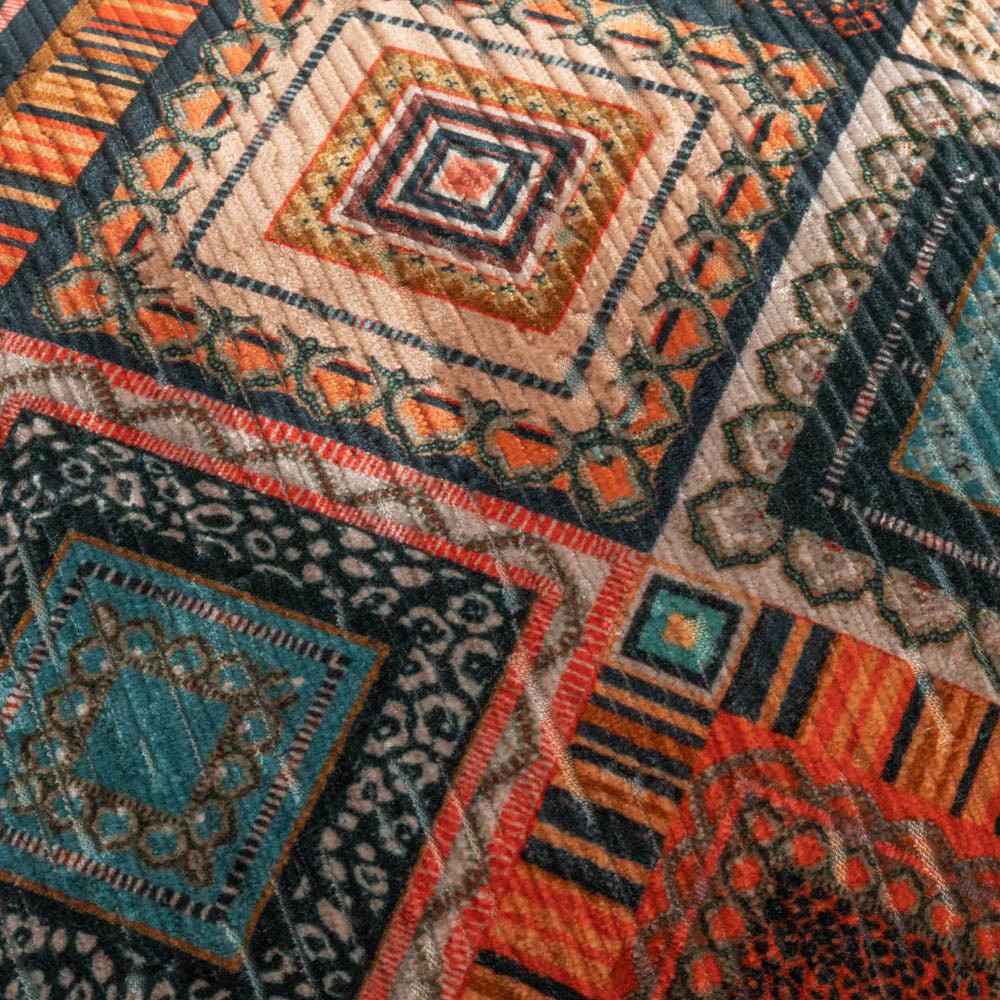 Amara Cushion Teal Orange Detail