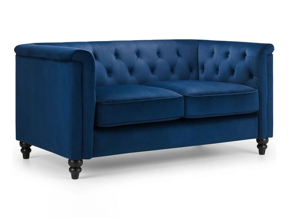 Andre Tufted 2-Seater Chair Blue Velvet