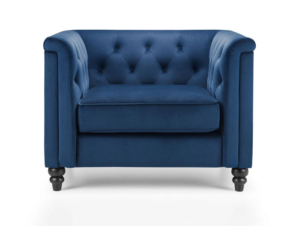 Andre Tufted Armchair Blue Velvet 2