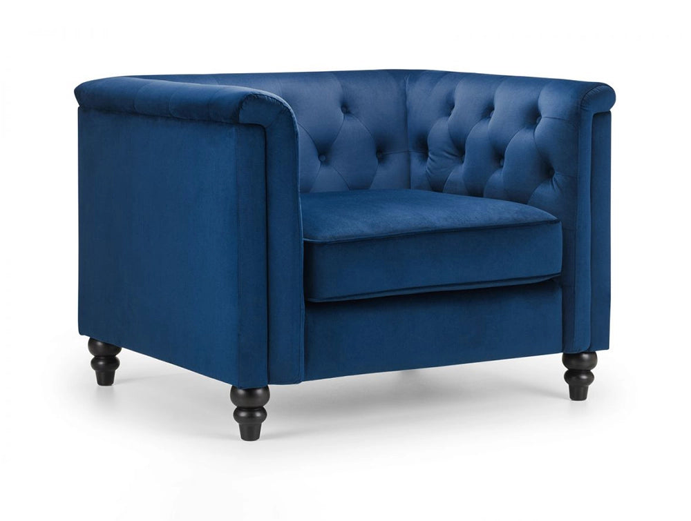 Andre Tufted Armchair Blue Velvet