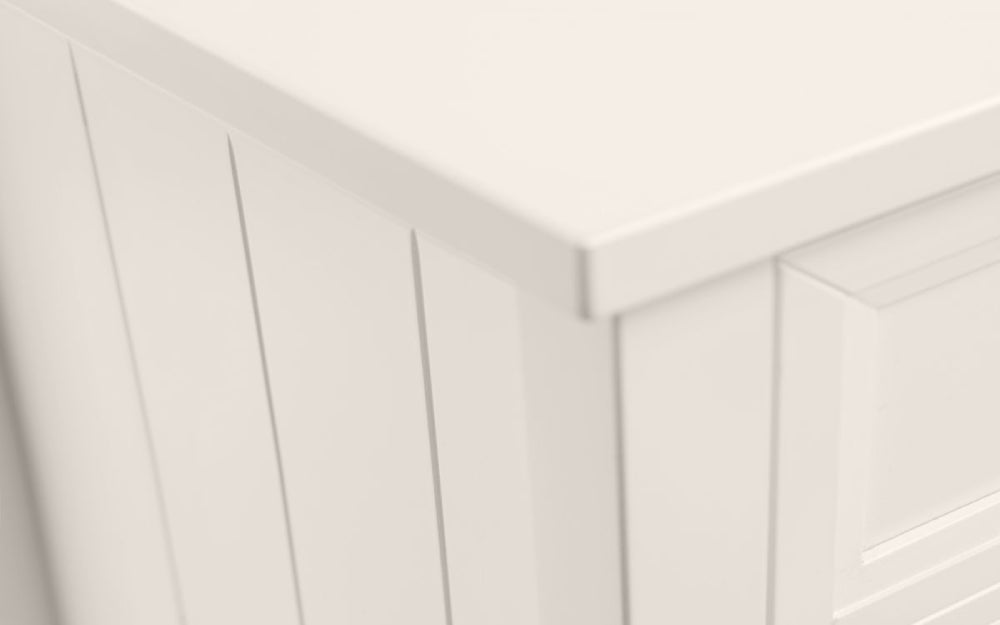 Anne 3+2 Drawer Chest Surf White Top Corner Detail