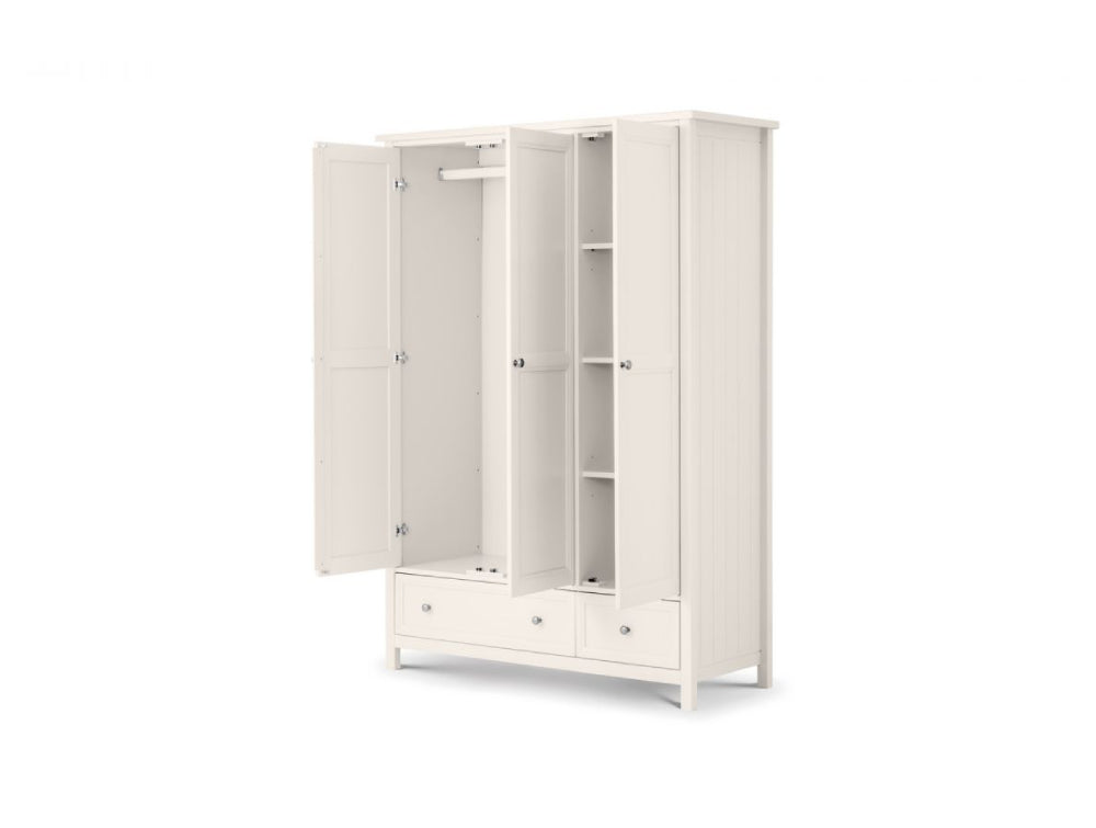 Anne 3 Door Combination Wardrobe Surf White 2
