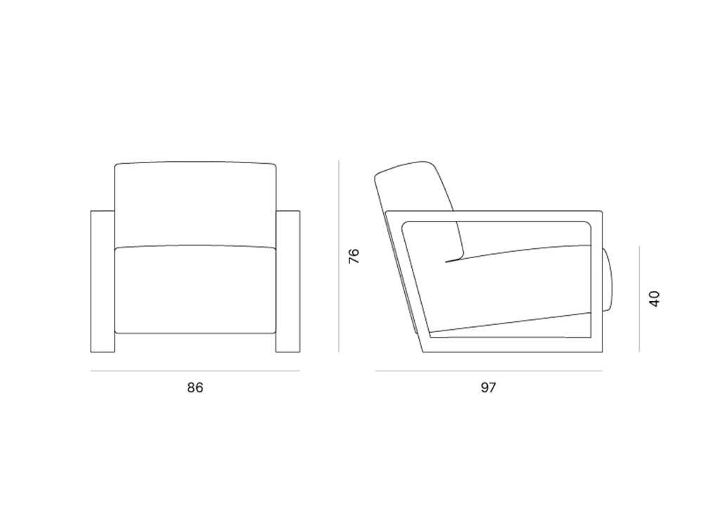 Arco Upholstered Armchair Dimensions