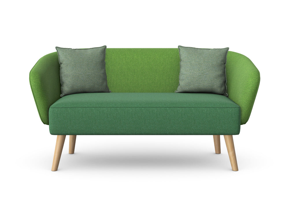 Aspect Upholstered 2 Seater Sofa with Wooden Legs