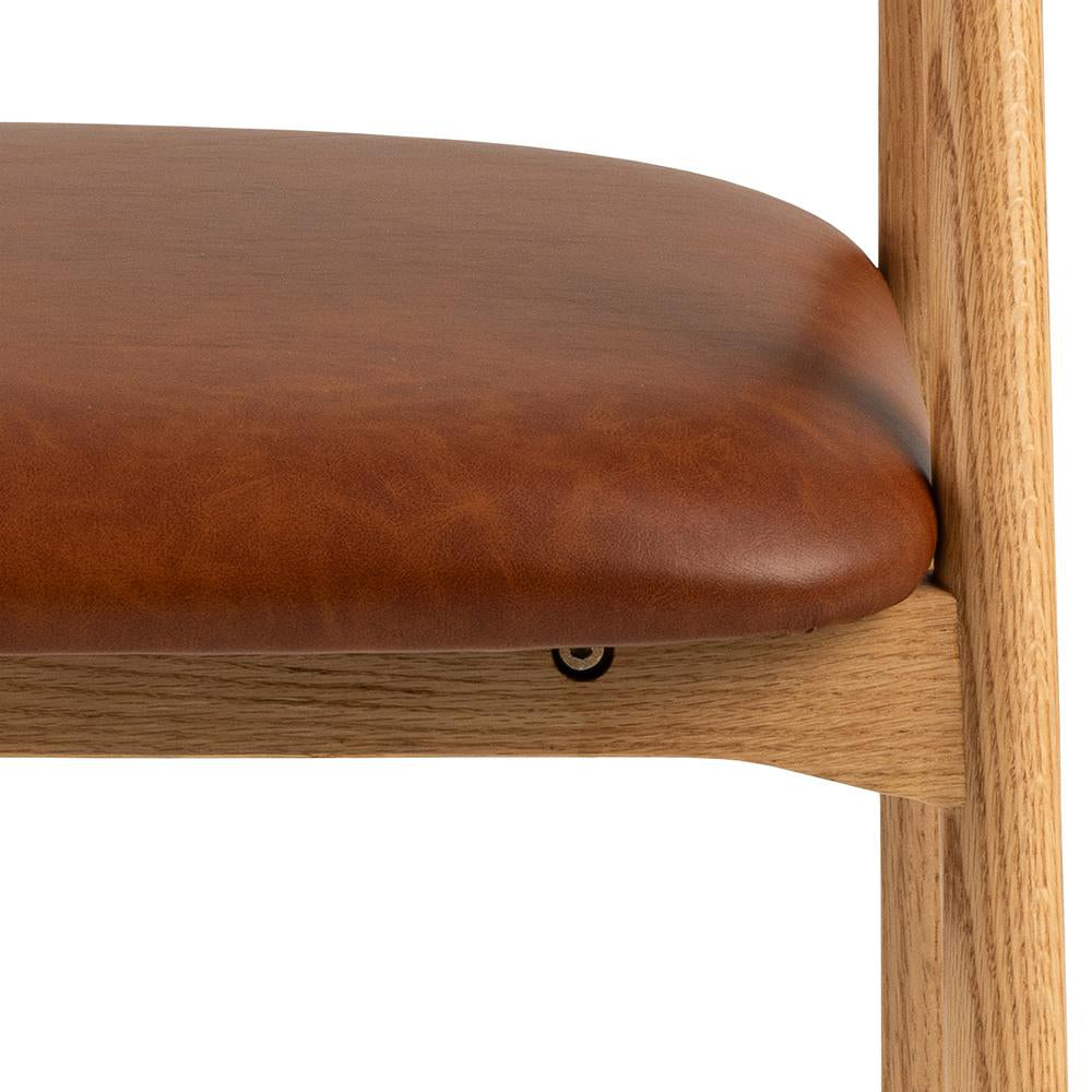 Austin Dining Chair Oak Brandy Seat Detail