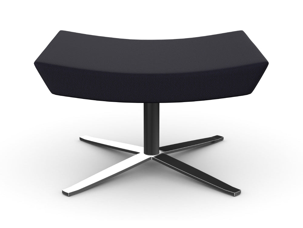 Ava Upholstered Footstool with 4 Star Flat Metal Base 2