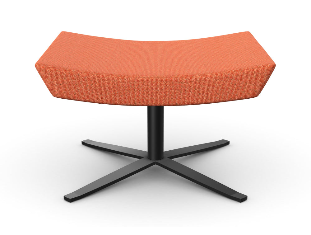 Ava Upholstered Footstool with 4 Star Flat Metal Base