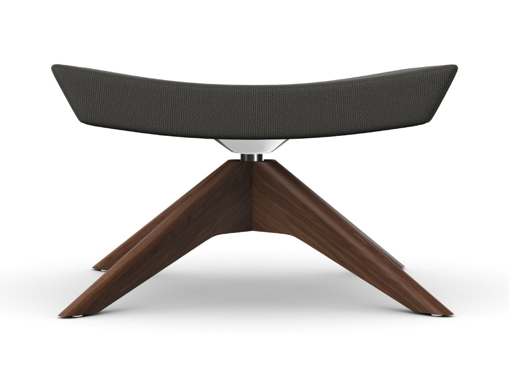 Ava Upholstered Footstool with 4 Star Pyramidal Wooden Base 4