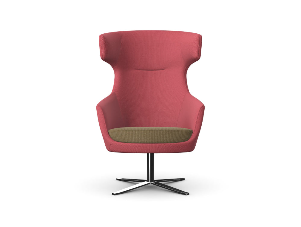 Ava Upholstered Lounge Chair with 4 Star Flat Metal Base 2