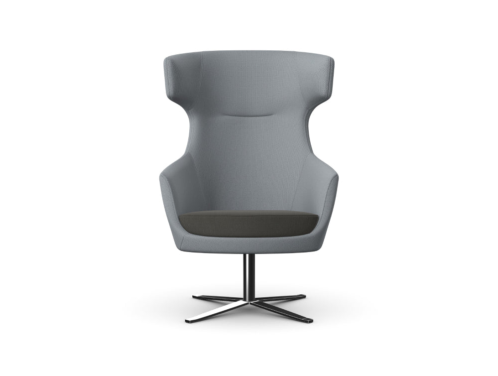 Ava Upholstered Lounge Chair with 4 Star Flat Metal Base