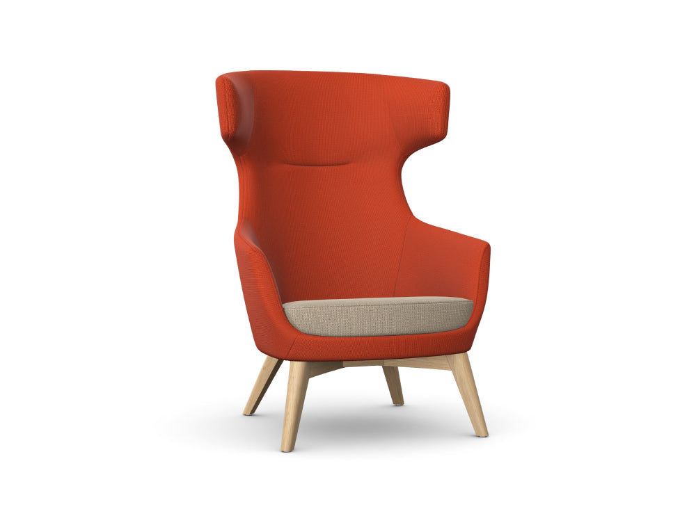 Ava Upholstered Lounge Chair with 4 Wooden Legs 2