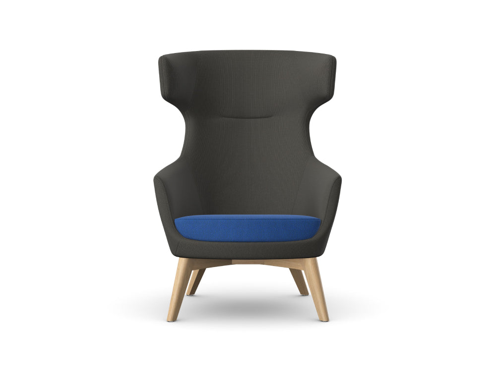 Ava Upholstered Lounge Chair with 4 Wooden Legs 3