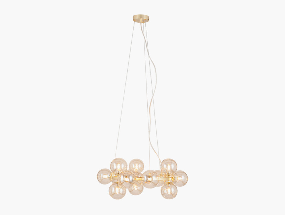 Avo Glass Ball and Gold Metal Pendant Light