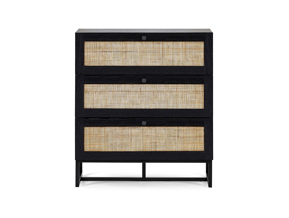 Bari 3 Drawer Chest Black 2