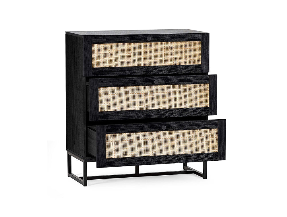 Bari 3 Drawer Chest Black 3