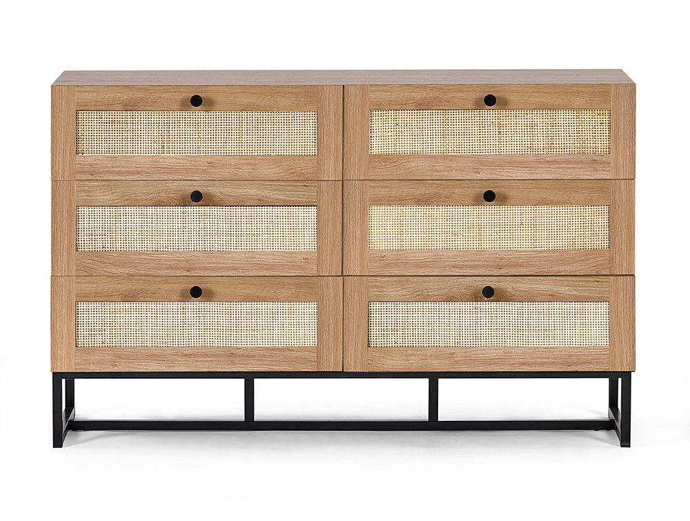 Bari 6 Drawer Chest Oak 2