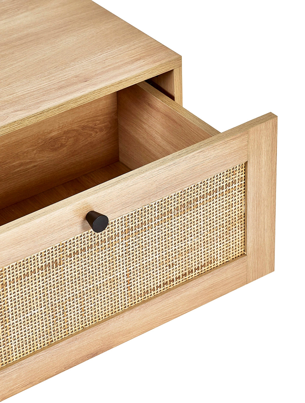 Bari Coffee Table Oak Drawer Detail