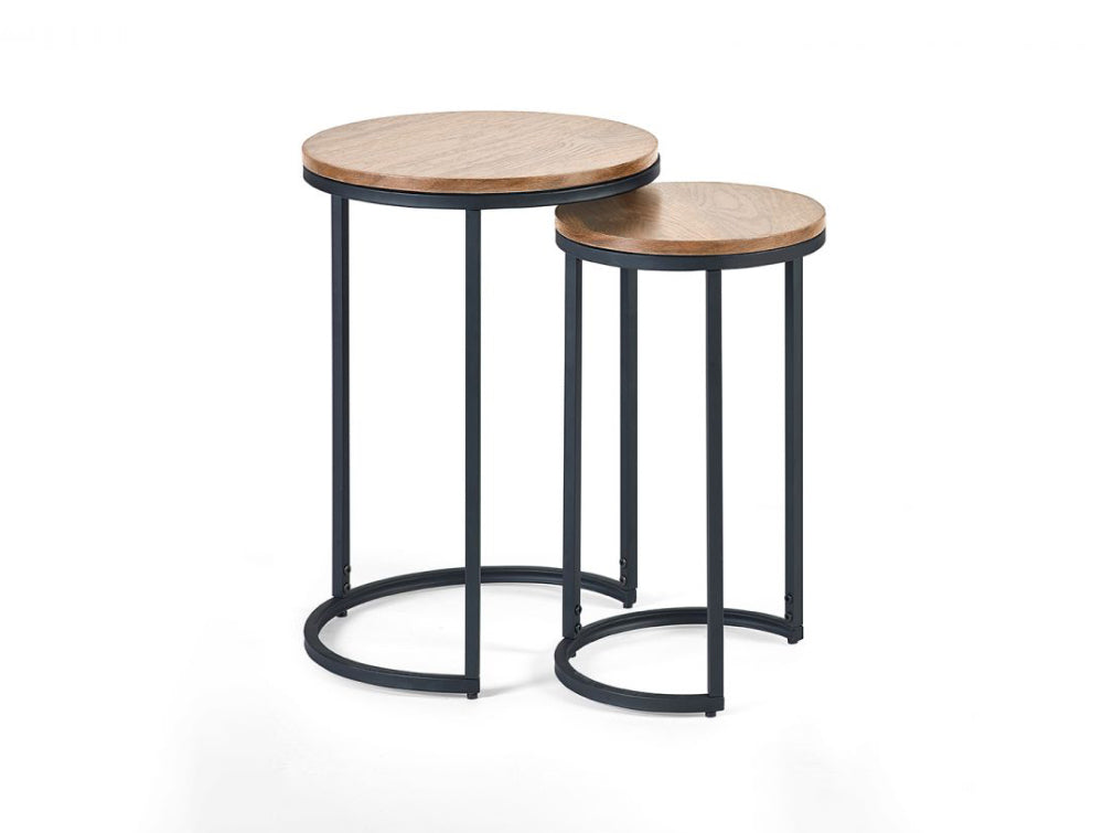 Beca Round Nesting Side Tables Sonoma Oak