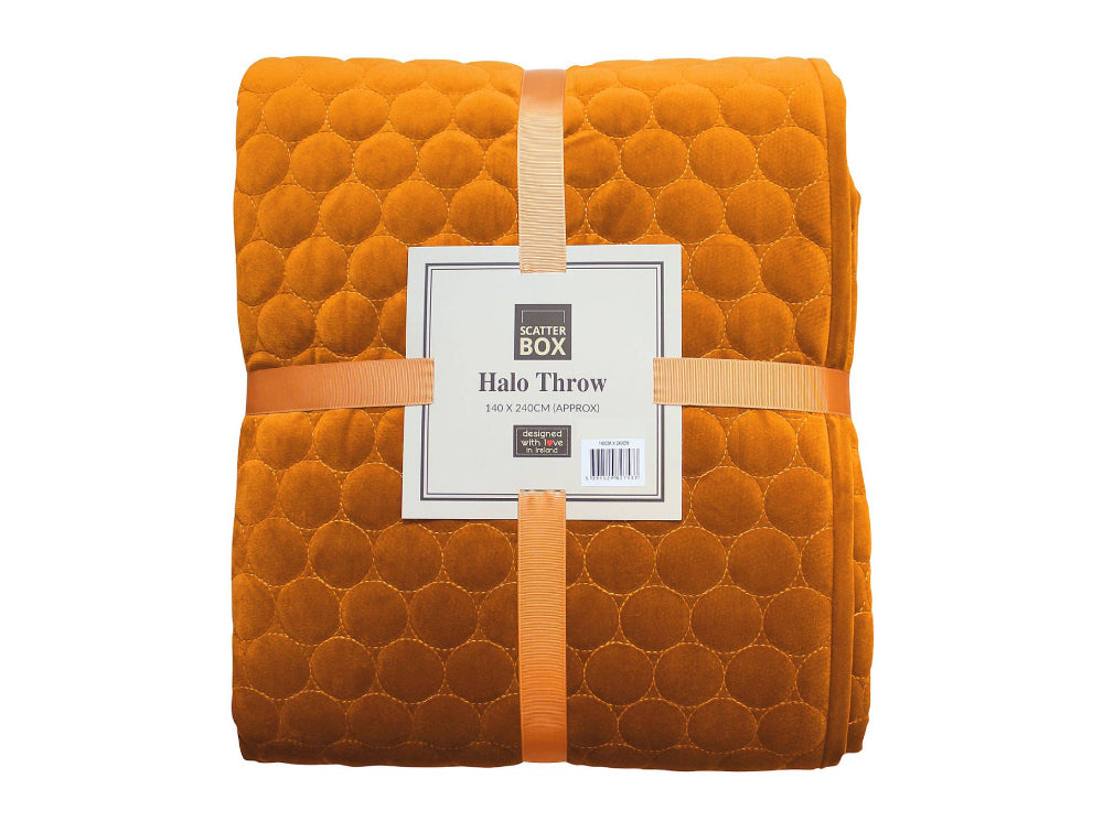 Bedspread Geometric Throw Pumpkin