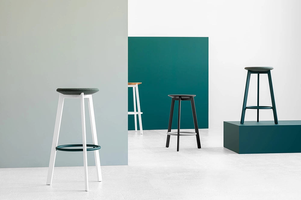 Belem Upholstered Stool with Round Footrest 4