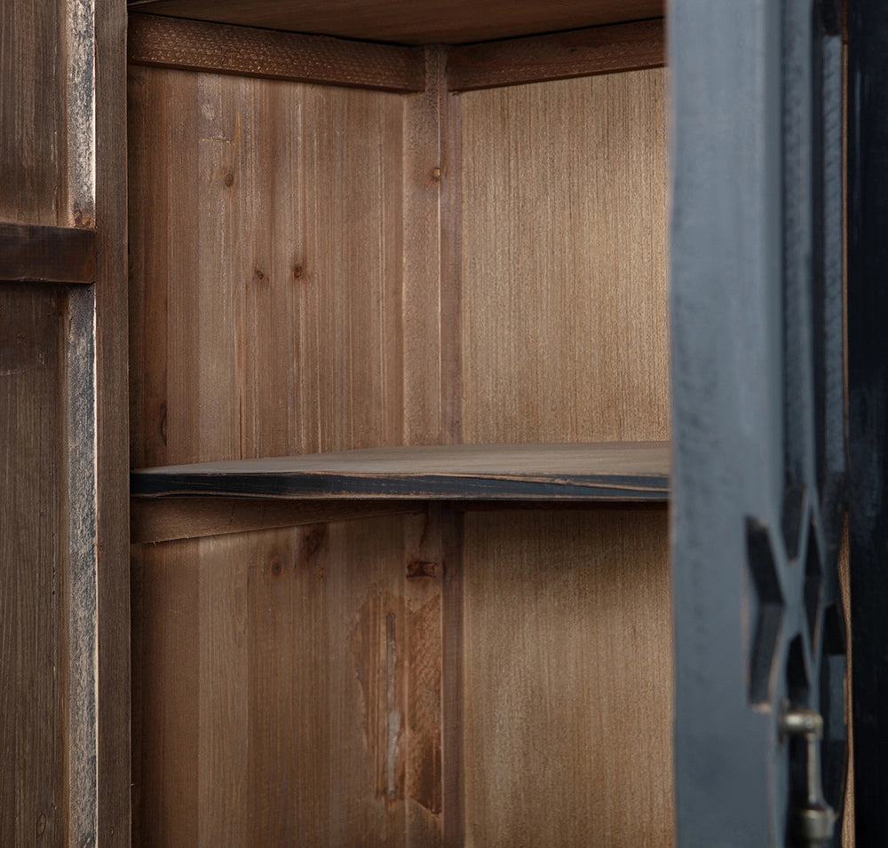 Bella Tall Cabinet - Black Shelf Detail