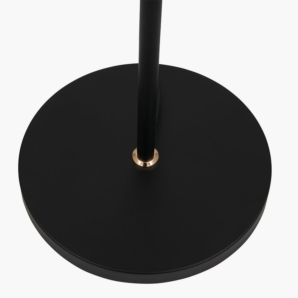 Blay Smoke Glass Ball and Black Metal Floor Lamp Detail 2