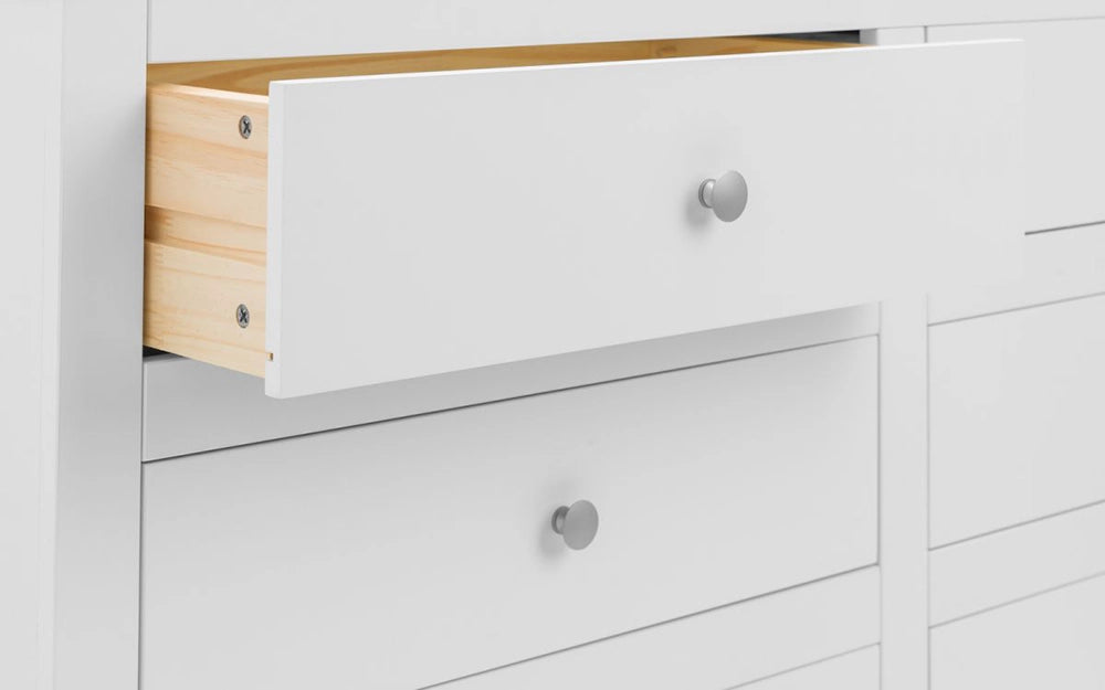 Bradley 6 Drawer Chest Surf White Open Drawer Detail