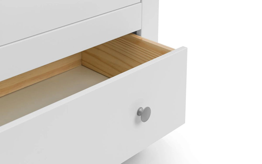 Bradley Wardrobe Surf White Open Drawer Detail
