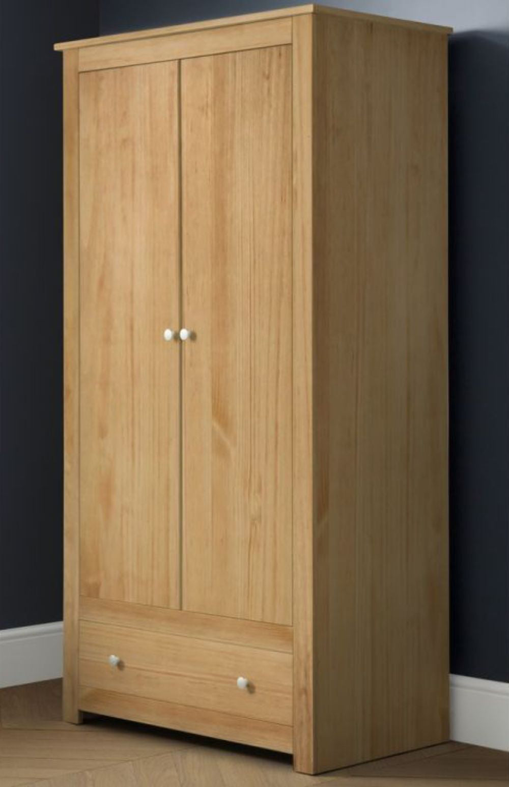 Bradley Wardrobe Waxed Pine Finish