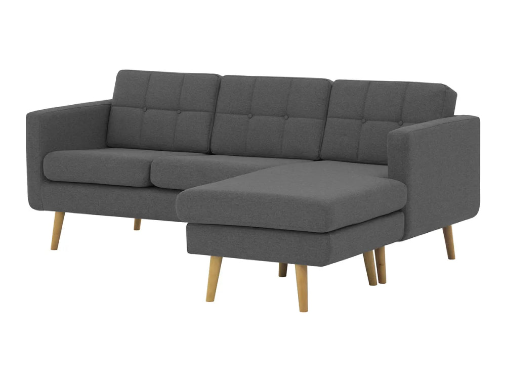 Brent Chaise Sofa - Dark Grey
