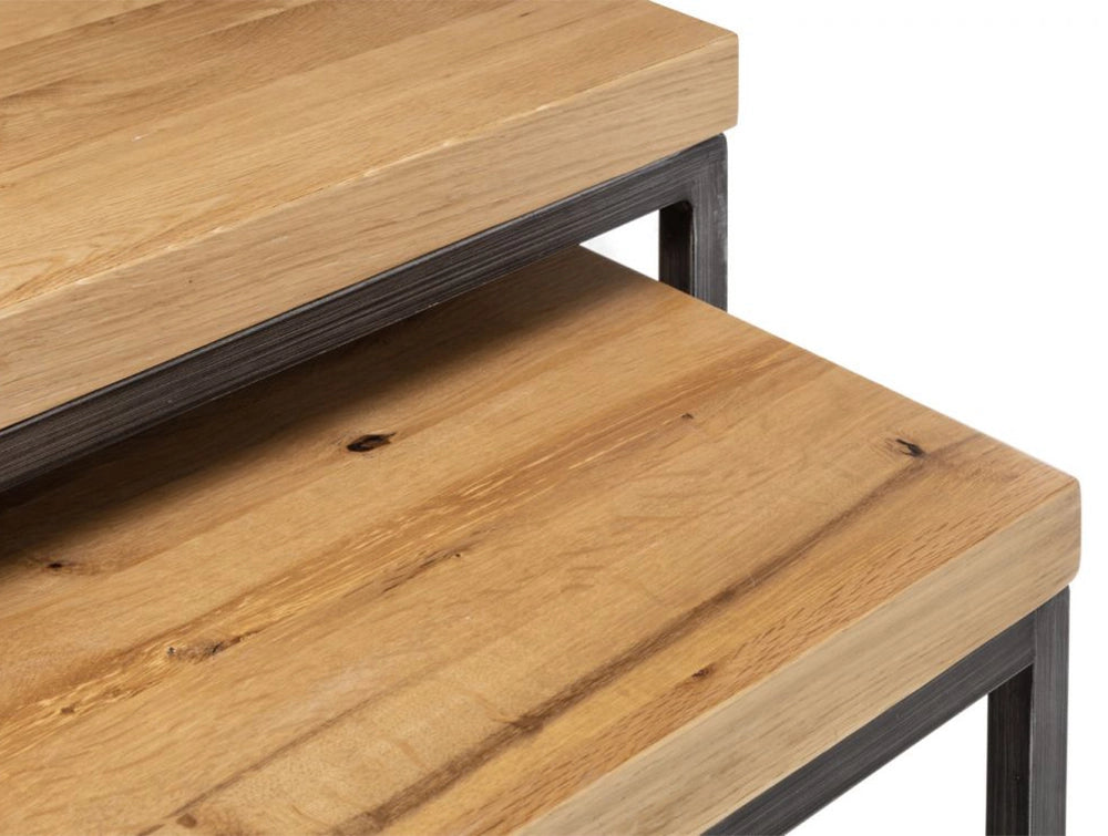 Bronx Nesting Coffee Tables Oak Wooden Top Detail 2