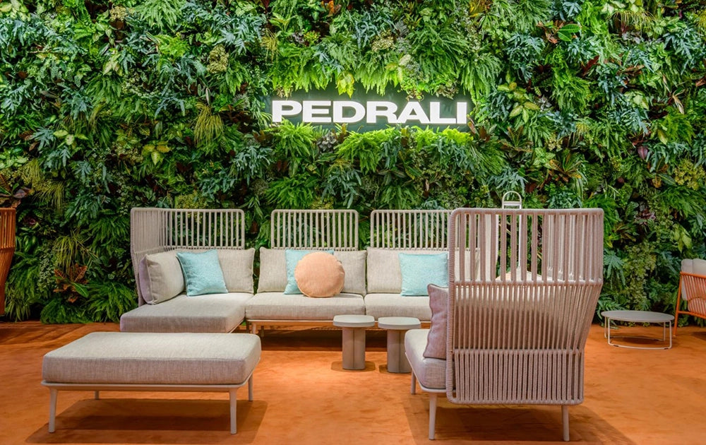 Caementum Monobloc Coffee Table in Grey Finish with Corner Sofa in Breakout Setting