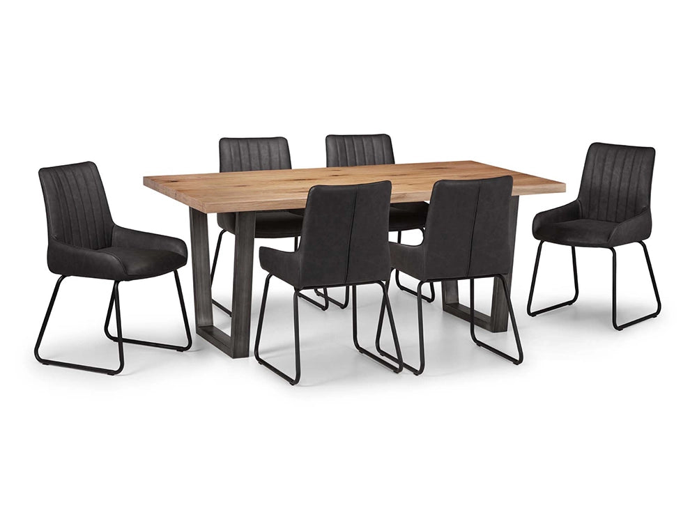 Camden Dining Chair Black with Rectangular Table 4