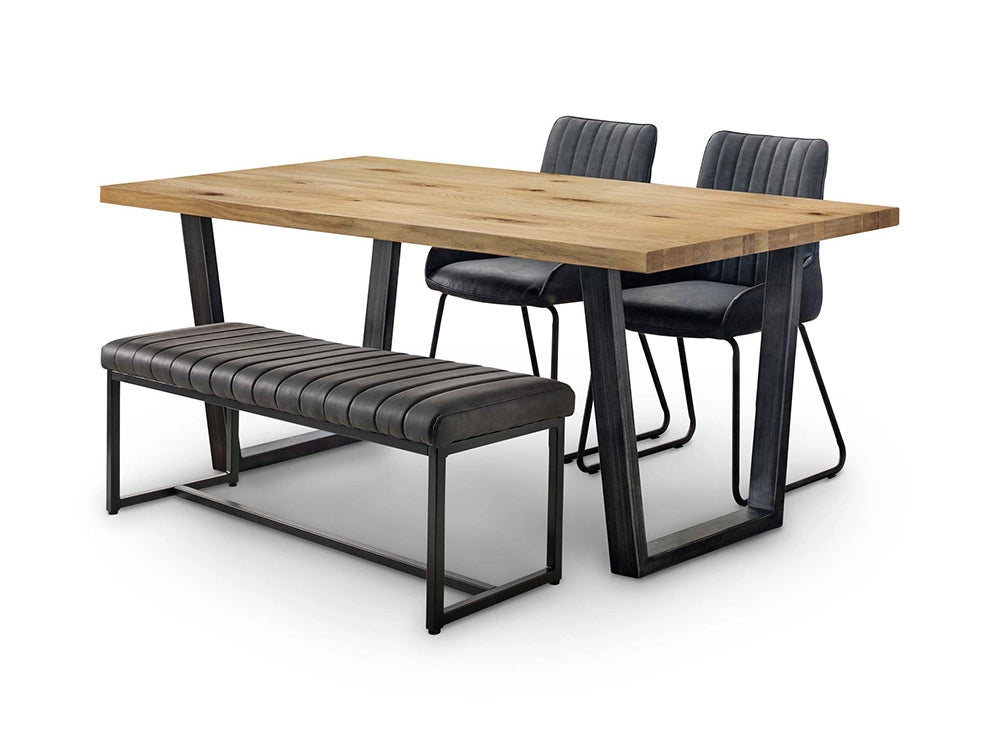 Camden Dining Chair Black with Rectangular Table and Bench 5