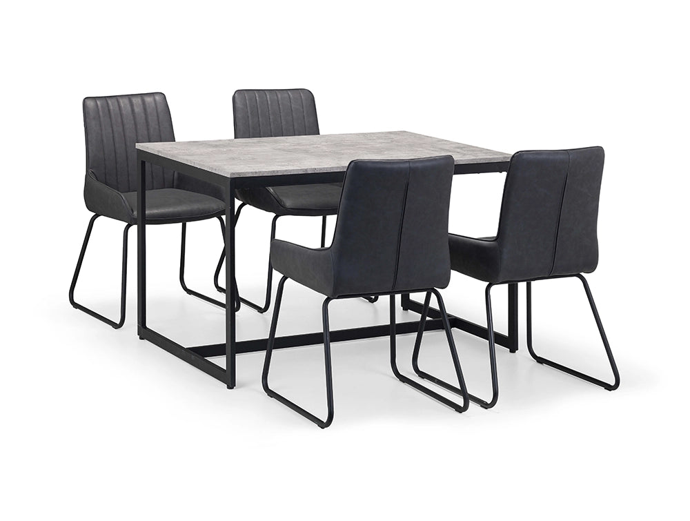 Camden Dining Chair Black with Rectangular Table