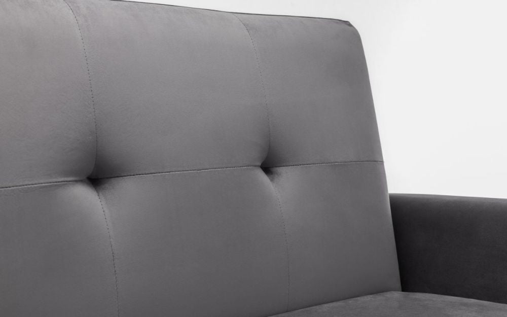 Capri Sofa Bed Dark Grey Velvet Backrest Detail