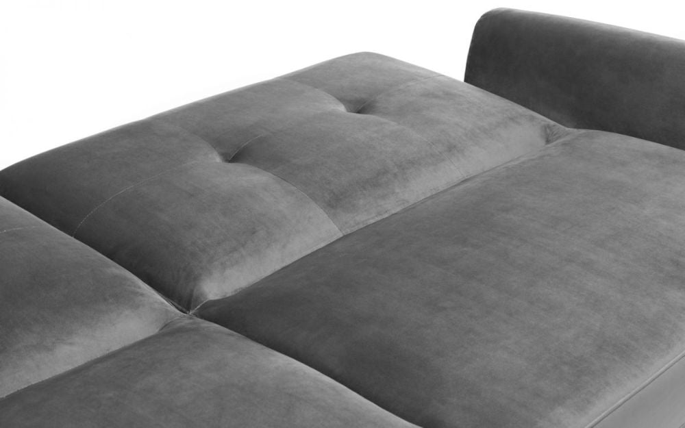 Capri Sofa Bed Dark Grey Velvet Open Detail
