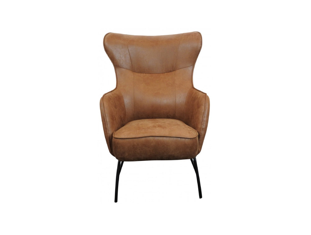 Carter High Backrest Accent Chair Saddle Tan 2