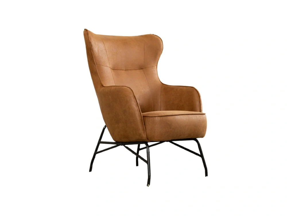 Carter High Backrest Accent Chair Saddle Tan