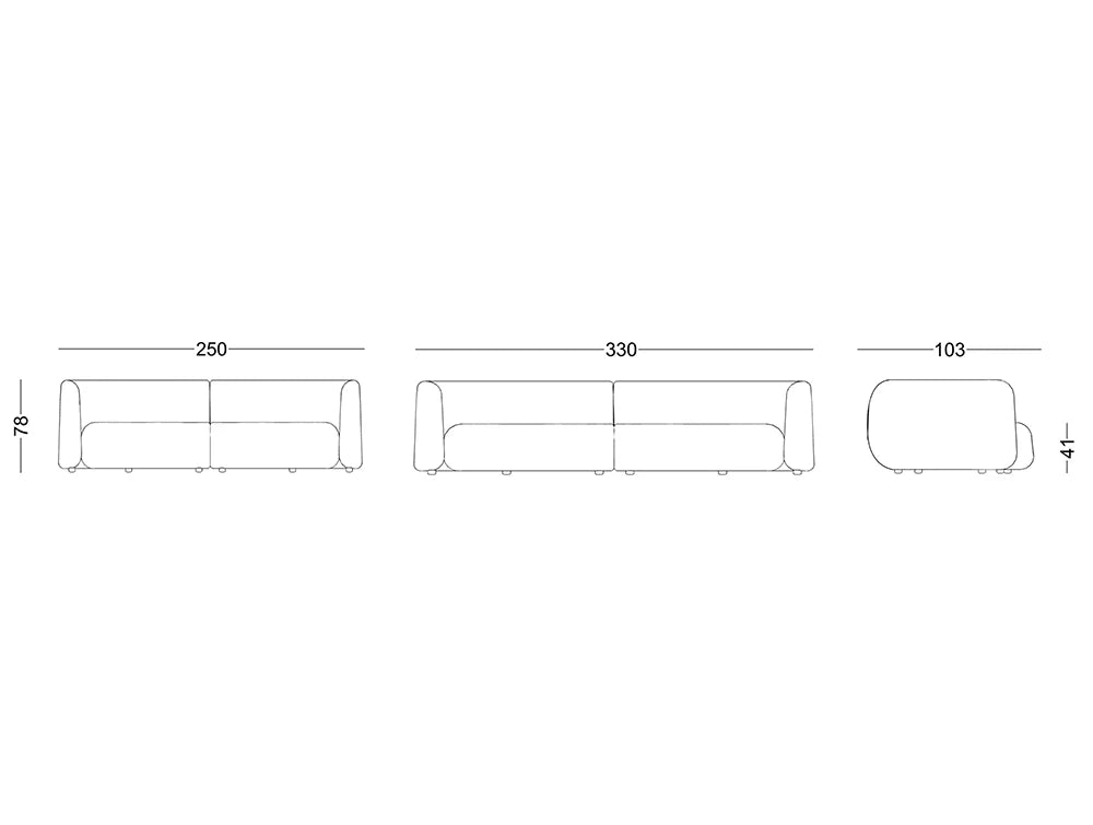 Casual Solutions Demure 3-Seater Sofa 6 Dimensions