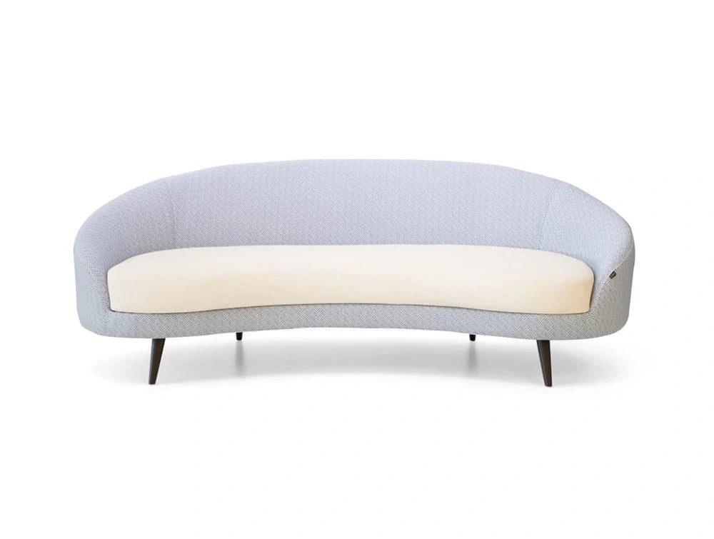 Casual Solutions Moon 3-Seater Sofa 4 in Light Grey with White Seat and Black Legs