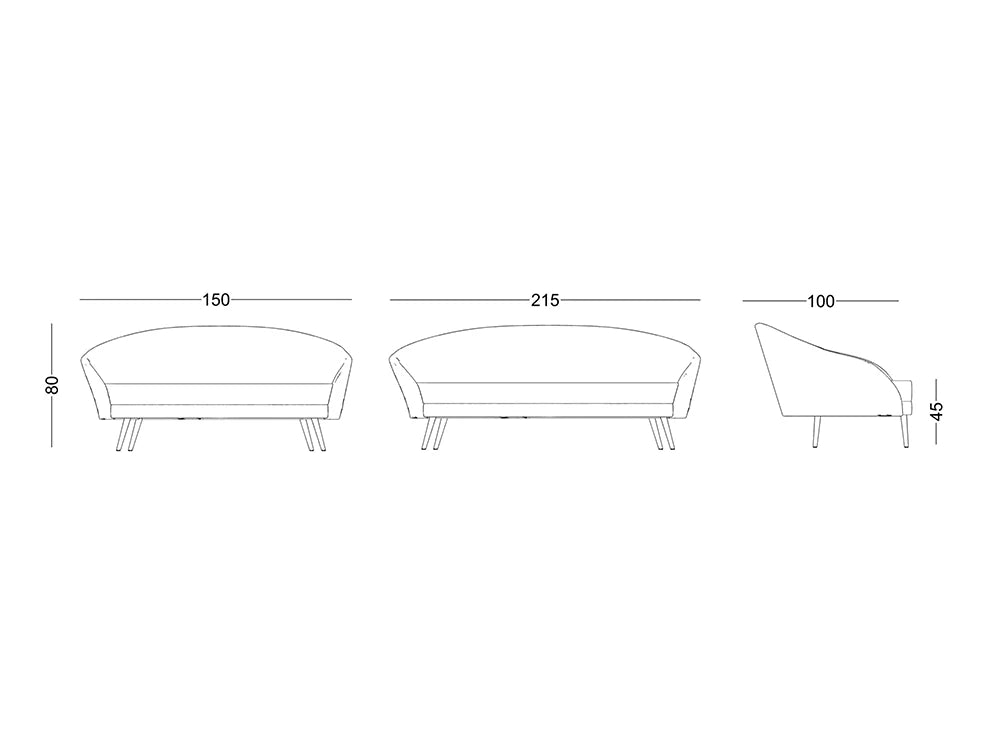 Casual Solutions Moon 3-Seater Sofa Dimensions