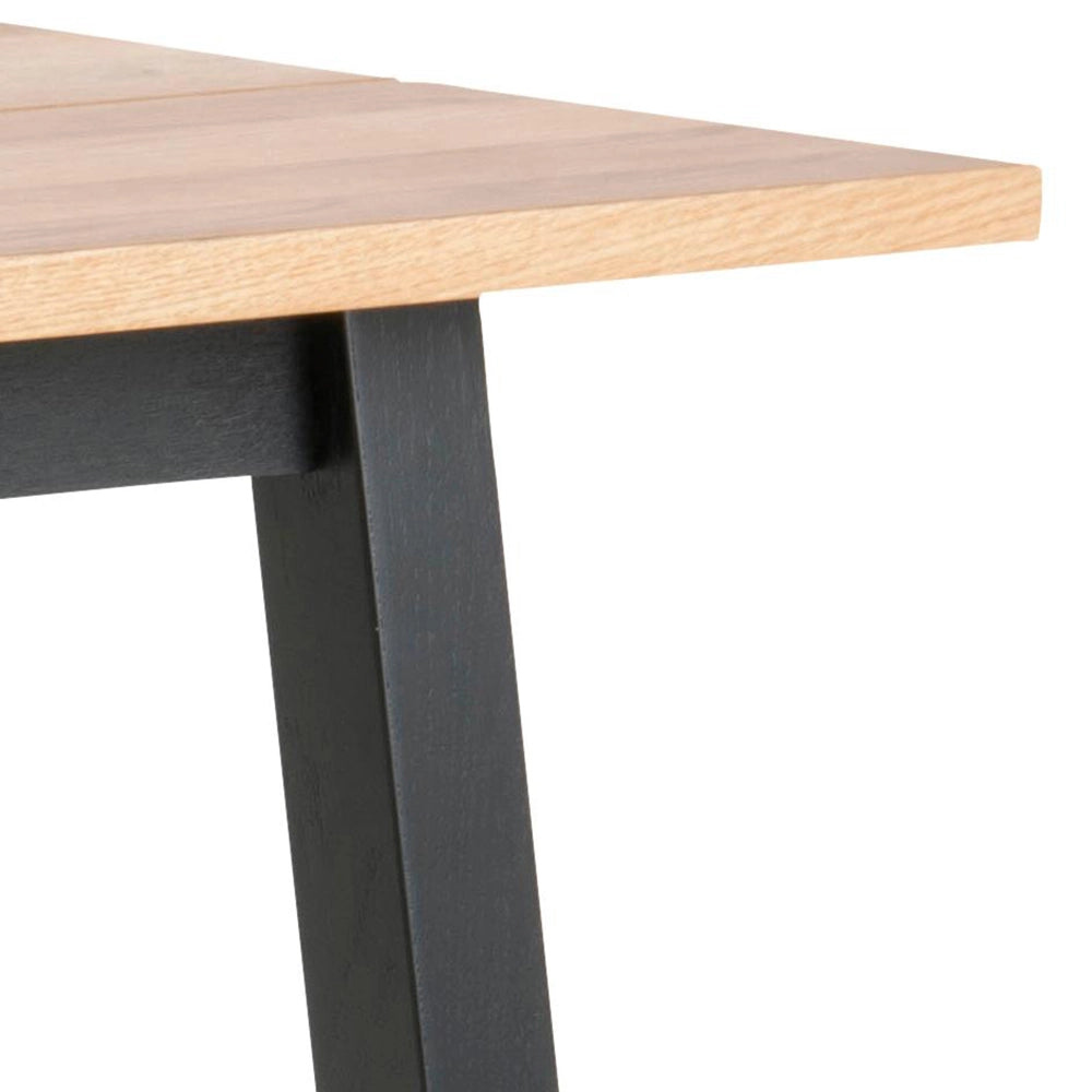 Cher Rectangular Top Bar Table Oak Oiled Corner Detail 2
